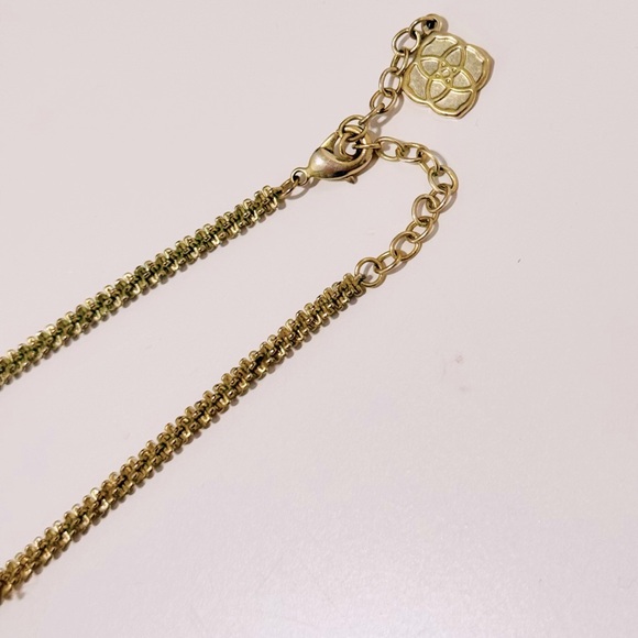 KENDRA SCOTT Sandra Long Gold Necklace w Turquoise Stone Pendant - Picture 6 of 8